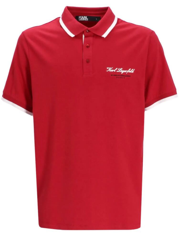 Karl Lagerfeld Hotel Karl logo-print polo shirt - Red Cover