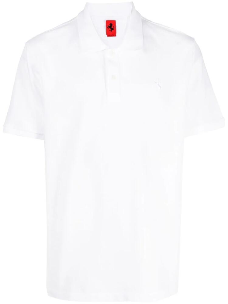 Ferrari button-down collar polo shirt - White Cover