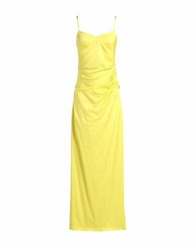 Gauge81 Woman Maxi dress Yellow Viscose, Virgin Wool, Elastane Cover