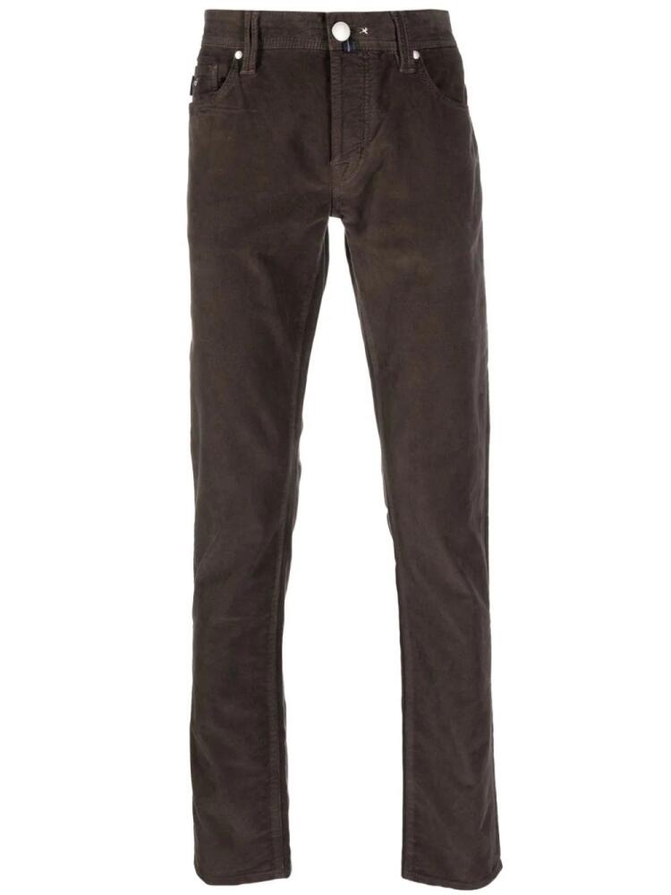 Sartoria Tramarossa Leonardo logo-plaque slim-fit trousers - Brown Cover