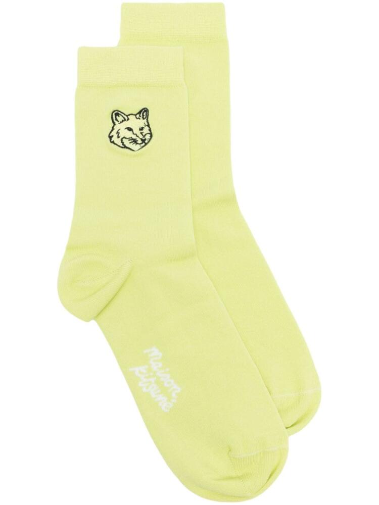 Maison Kitsuné Fox Head cotton socks - Yellow Cover