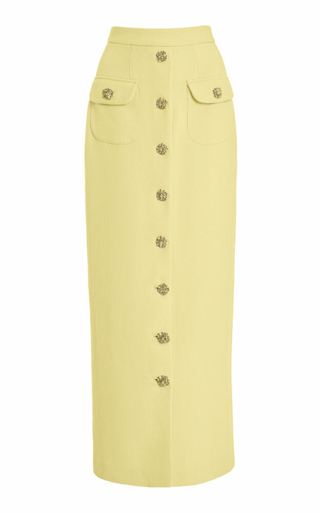 Adam Lippes - Exclusive Dakota Button-Detailed Wool Crepe Maxi Skirt - Yellow Cover