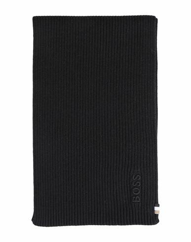 Boss Man Scarf Black Cotton, Wool Cover