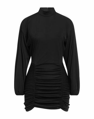 Dondup Woman Mini dress Black Polyester, Elastane Cover