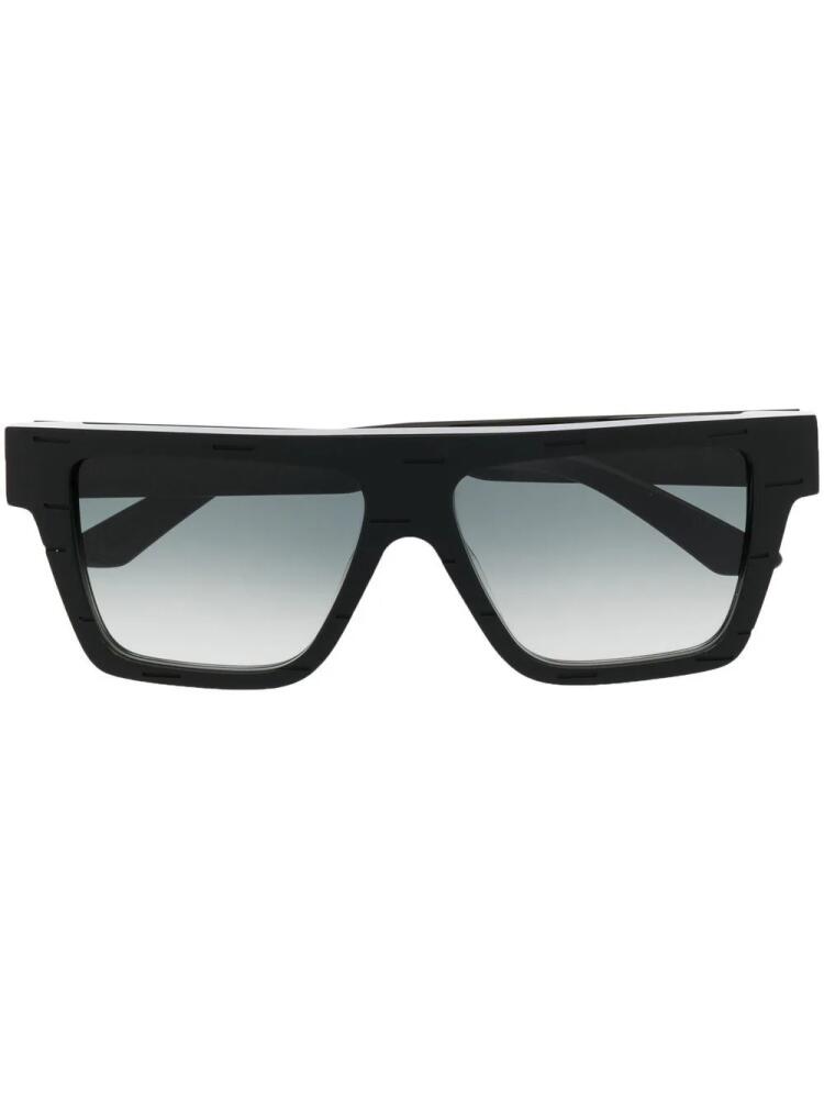 Yohji Yamamoto logo-print oversize-frame sunglasses - Black Cover