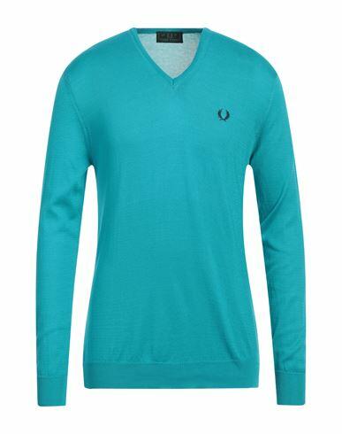 Fred Perry Man Sweater Turquoise Cotton Cover