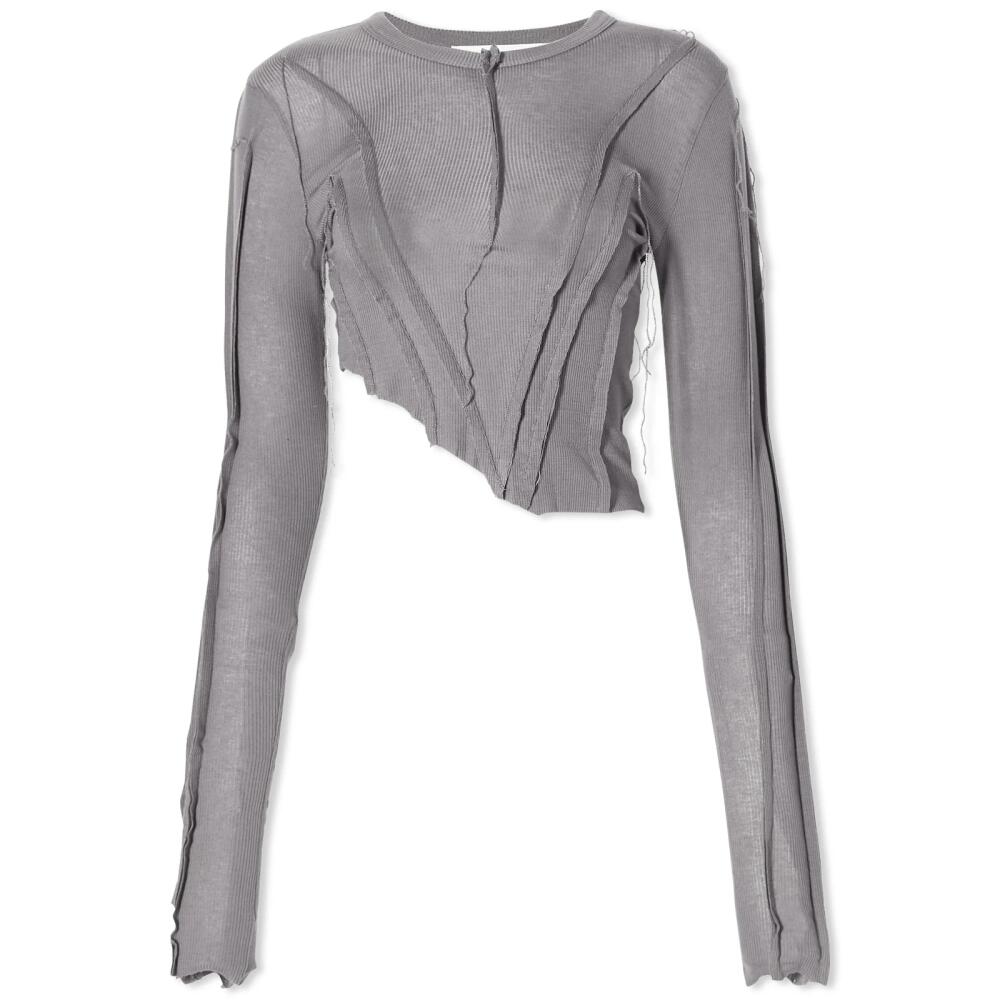 Sami Miro Vintage Women's Asymmetric Long Sleeve T-Shirt in Graphite Grey Cover