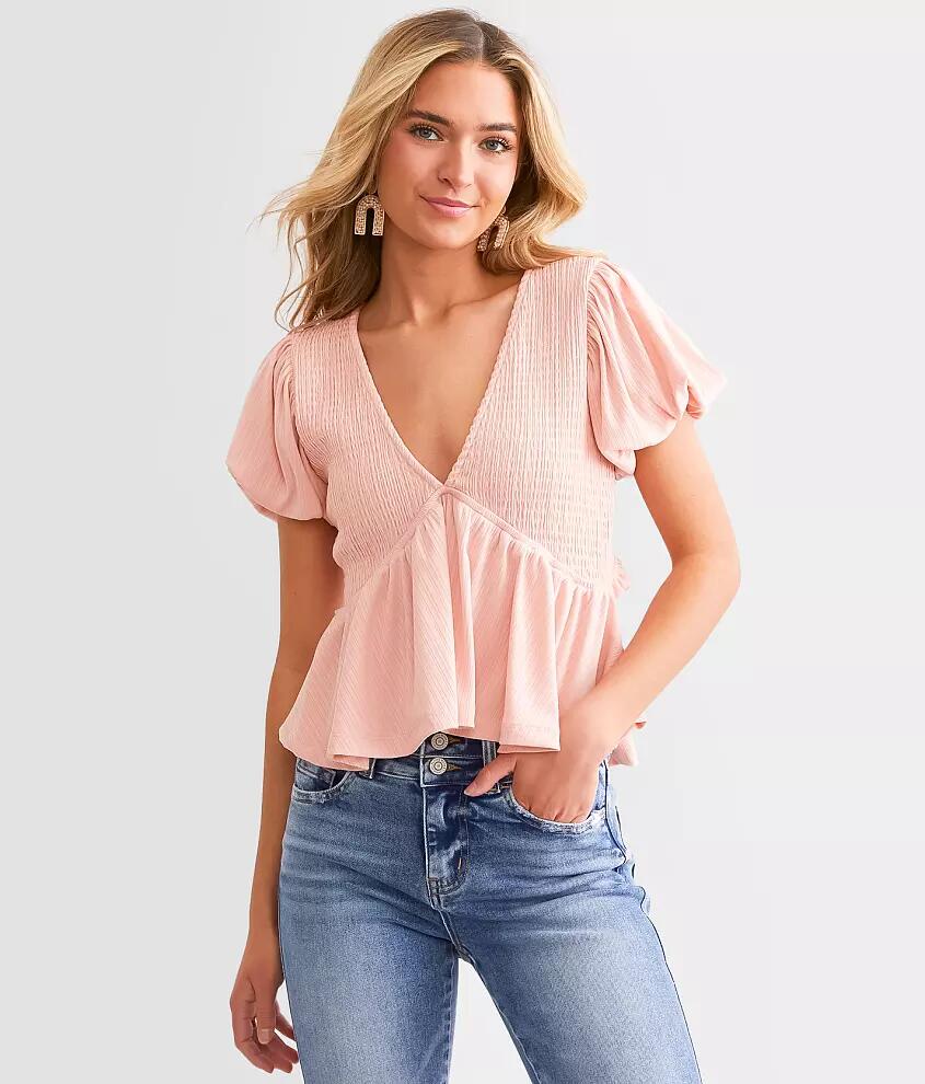 Hyfve Smocked Peplum Top Cover