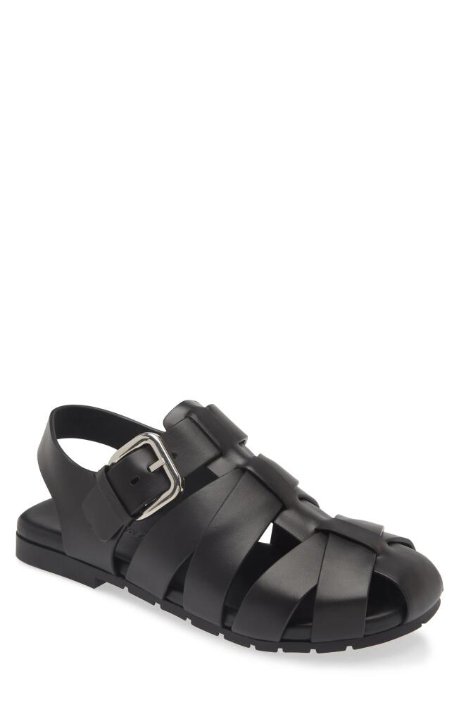 Bottega Veneta Alfie Fisherman Sandal in Black Cover