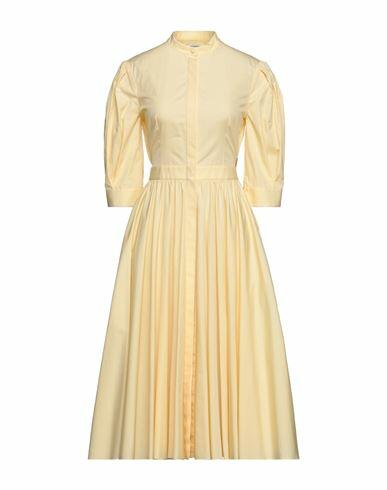 Alexander Mcqueen Woman Midi dress Light yellow Cotton Cover