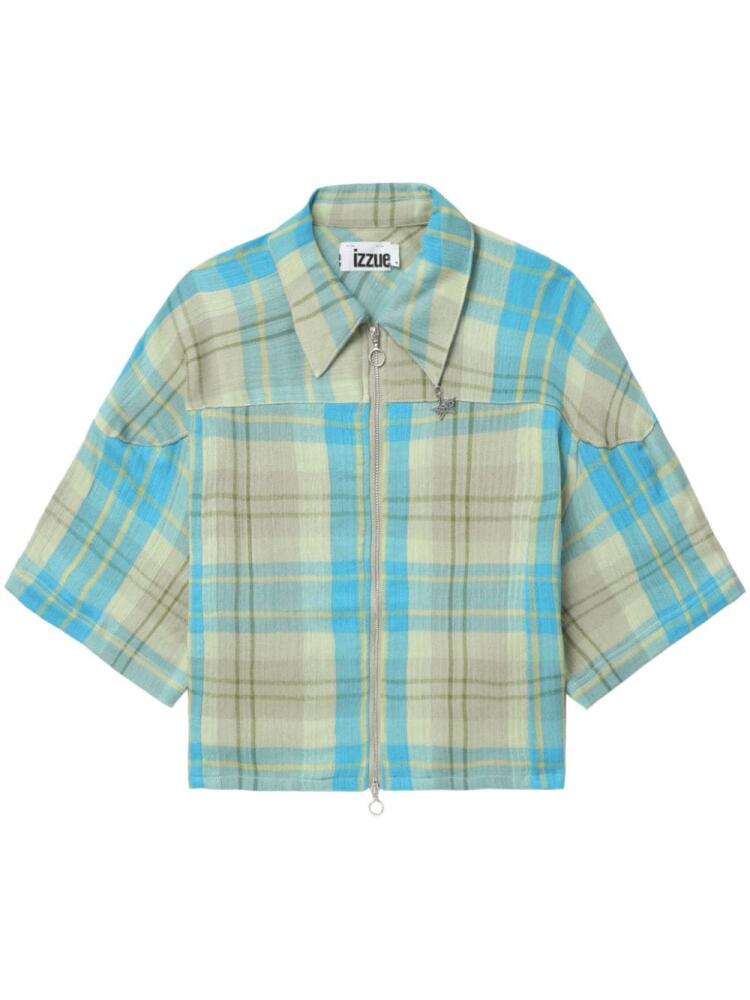 izzue plaid-check cotton shirt - Blue Cover