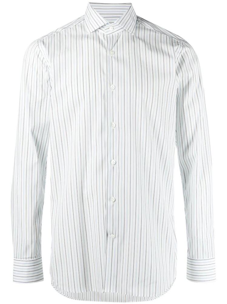 D4.0 striped long-sleeve shirt - White Cover