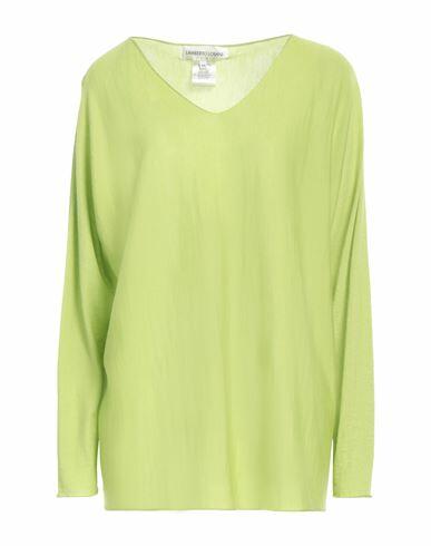 Lamberto Losani Woman Sweater Light green Cashmere, Silk Cover