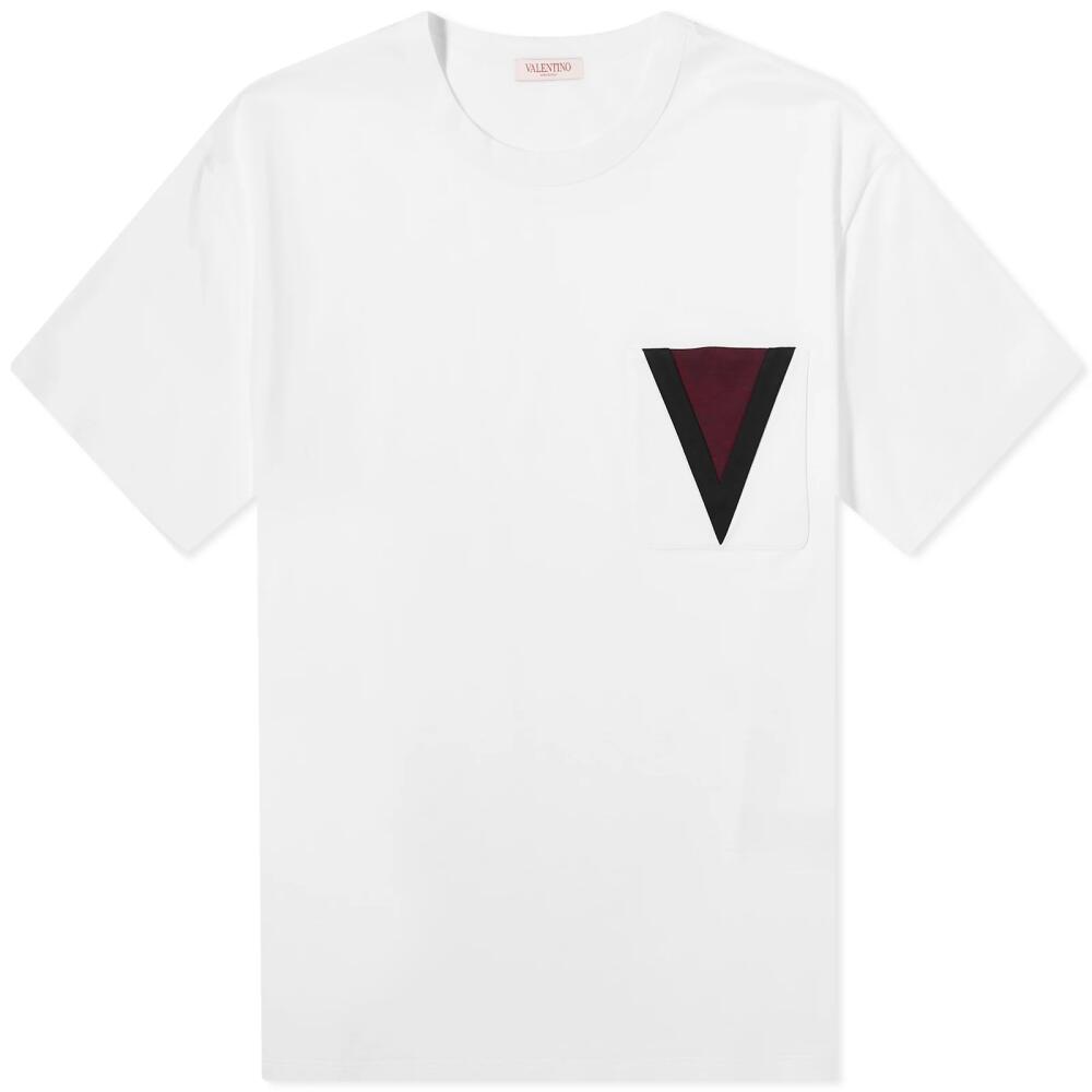 Valentino Men's V Logo T-Shirt in White Cover