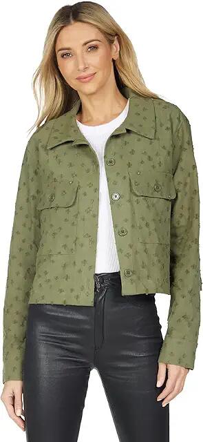 Michael Lauren Dodge Long Sleeve Oversized Crop Cargo Jacket (Military) Women's Clothing Cover