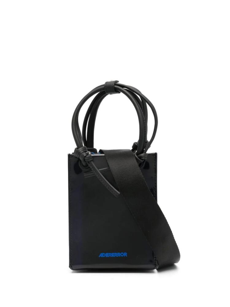 Ader Error logo-stamp leather tote bag - Black Cover