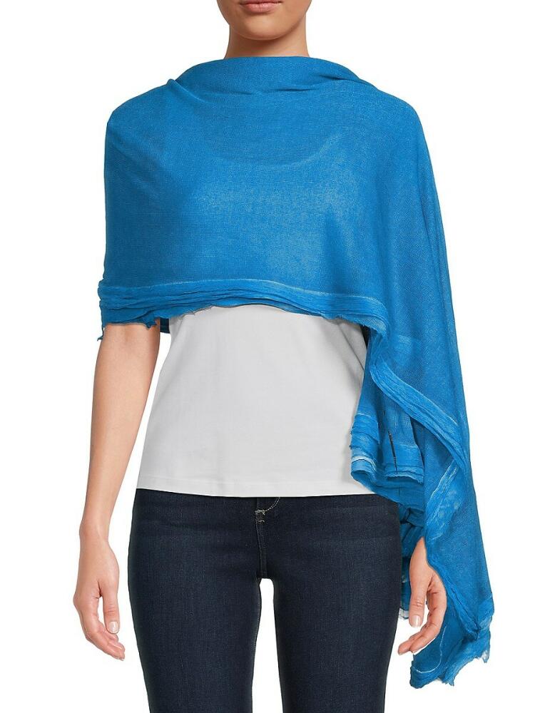 La Fiorentina Women's Cashmere & Silk Shawl - Blue Cover