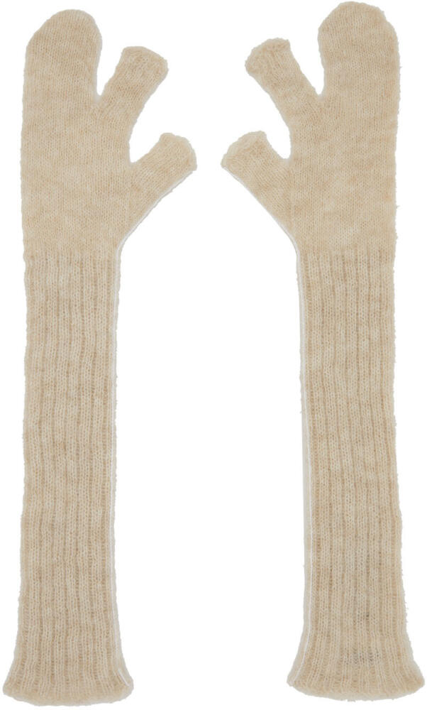 MM6 Maison Margiela Beige Alpaca Wool Gloves Cover