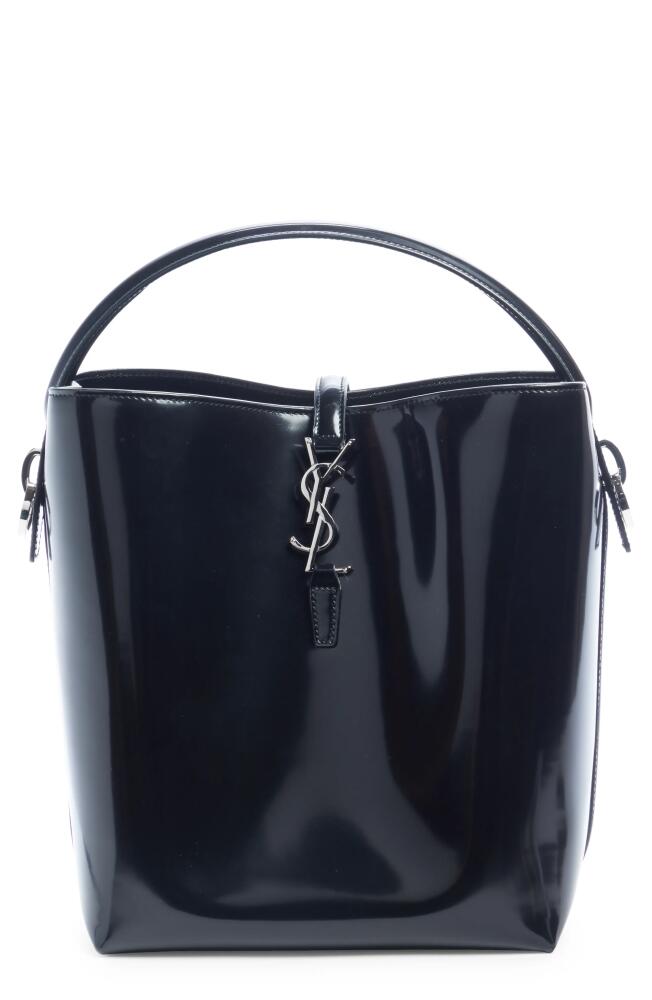 Saint Laurent Le 37 Leather Bucket Bag in Noir Cover