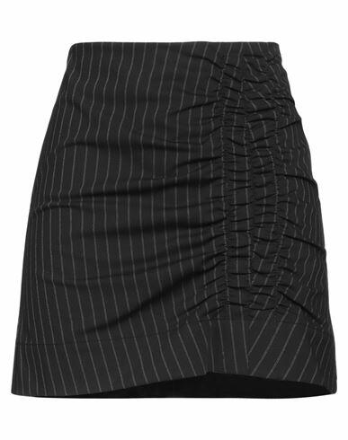 Ganni Woman Mini skirt Black Recycled polyester, Viscose, Elastane, Polyester Cover