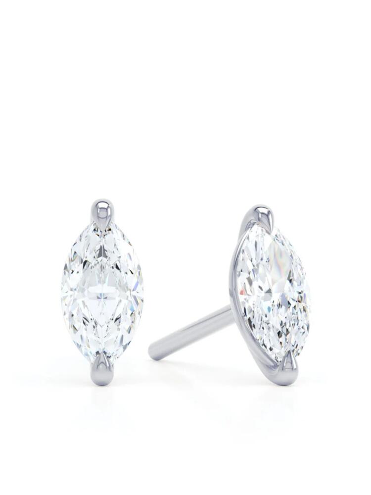 LOEV 18kt white gold The Marquise diamond stud earrings - Silver Cover