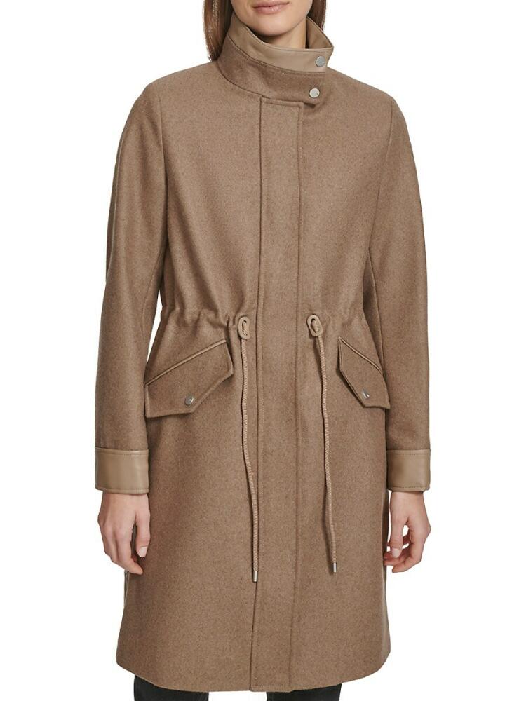 Andrew Marc Women's Chesme Wool Blend Anorak Coat - Mushroom Cover