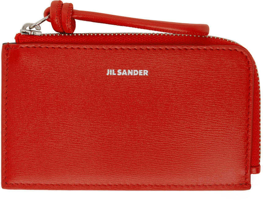 Jil Sander Red Giro Envelope Coin Pouch Cover