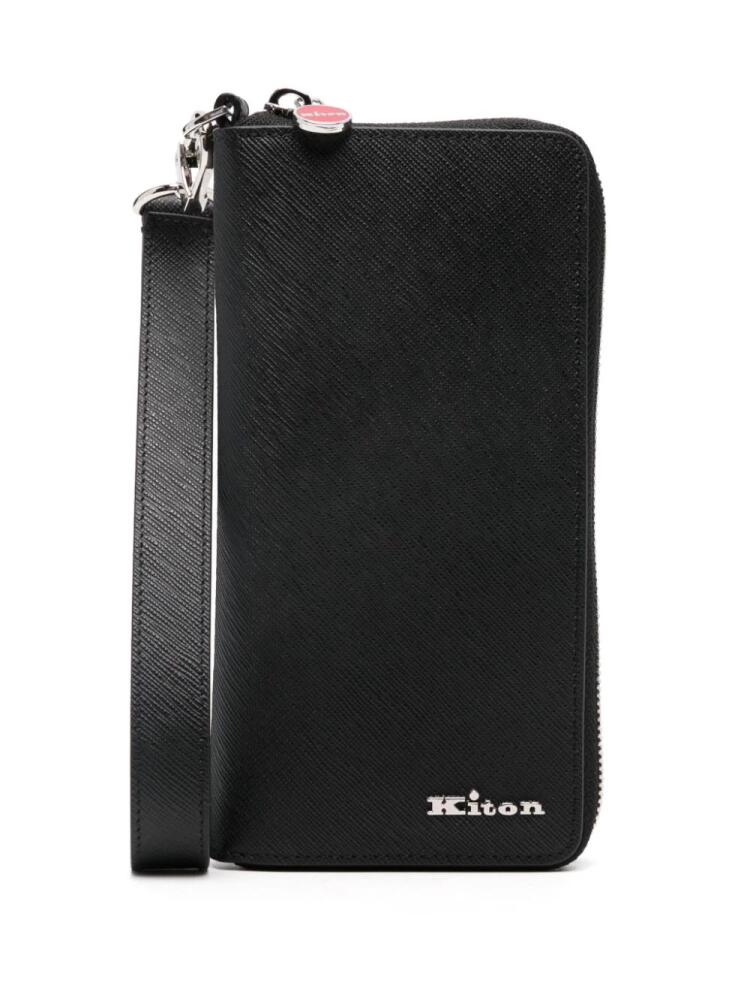 Kiton logo-lettering wallet - Black Cover