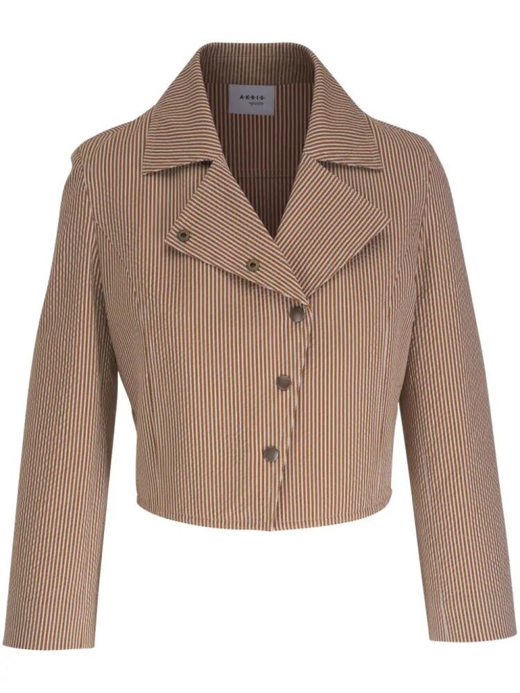 Akris Punto striped cropped jacket - Brown Cover