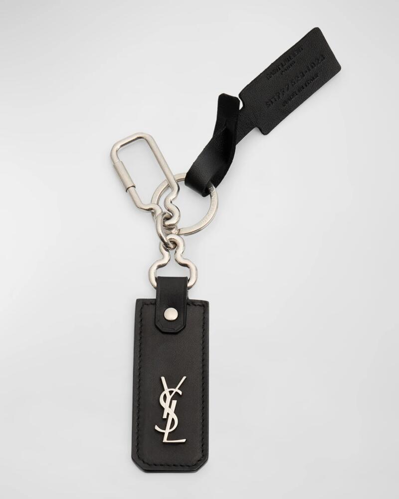 Saint Laurent Men's YSL Keyring in Leather Cover