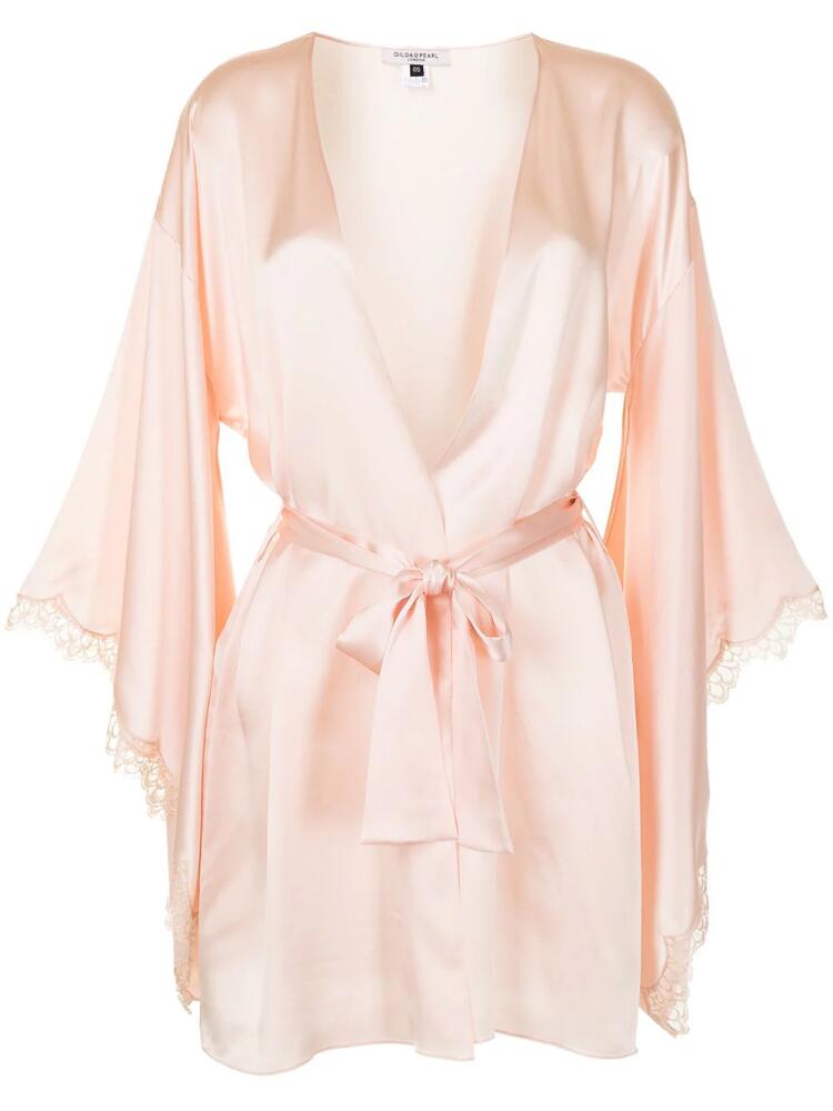 Gilda & Pearl Marilyn silk robe - Pink Cover