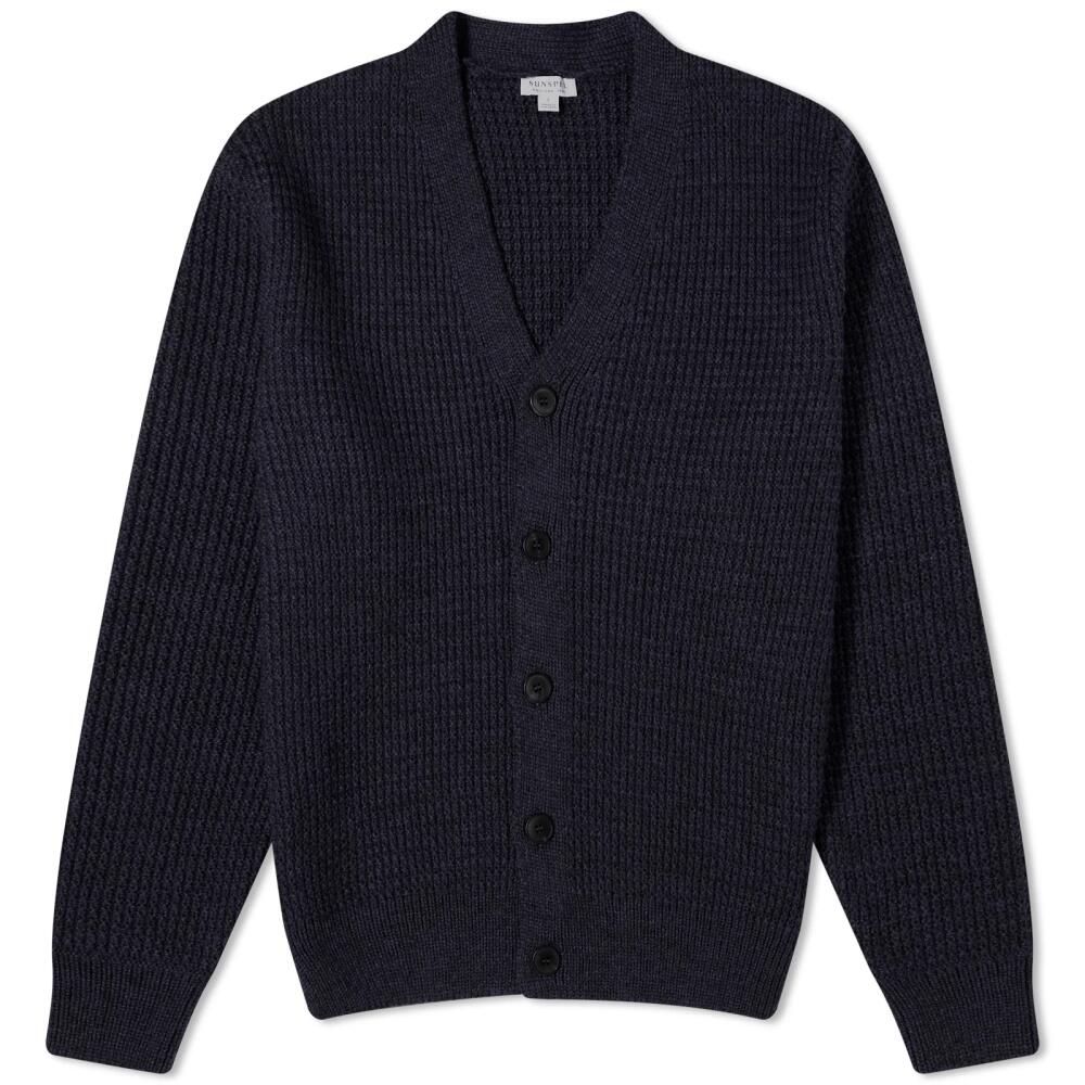 Sunspel Men's Fisherman Cardigan in Navy Cover