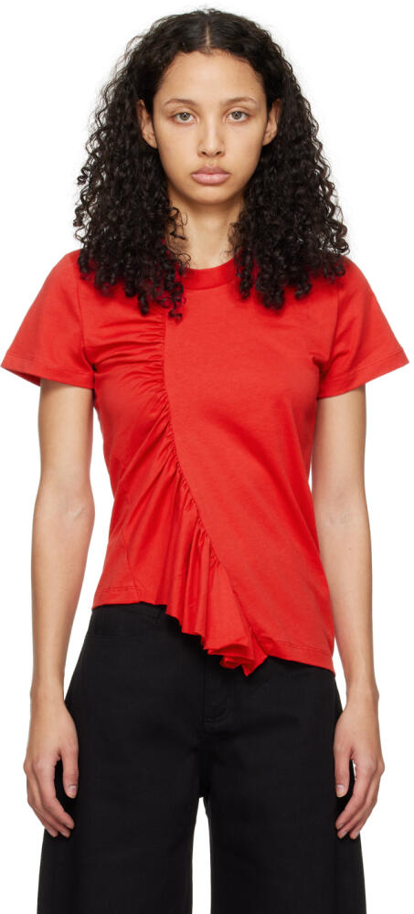 Marques Almeida Red Gathered T-Shirt Cover