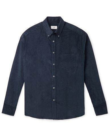 Dunhill Man Shirt Midnight blue Cotton Cover