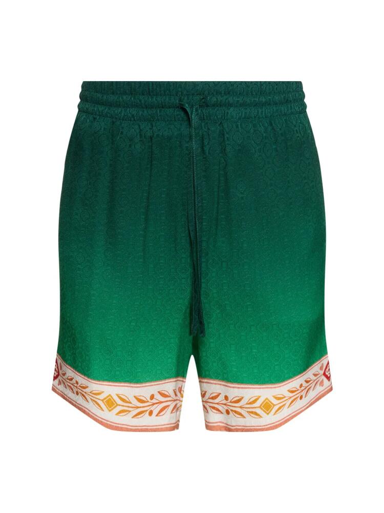 CASABLANCA Unity Is Power Print Silk Shorts Cover