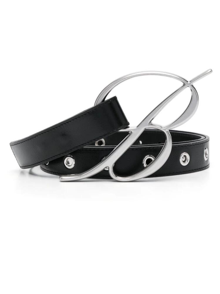 Blumarine logo-buckle leather belt - Black Cover