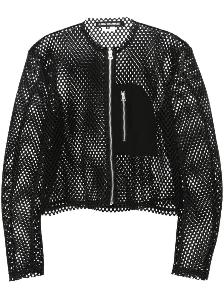 Junya Watanabe perforated zip-up jacket - Black Cover