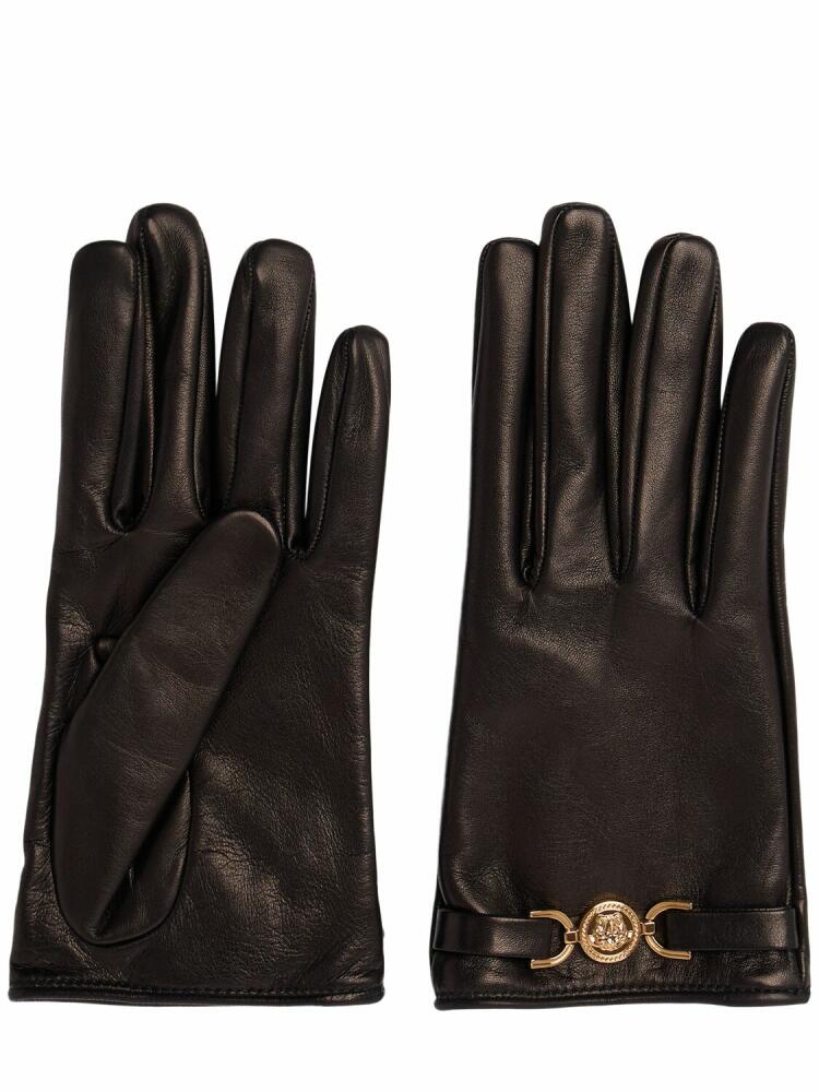 VERSACE Medusa Clamp Leather Gloves Cover