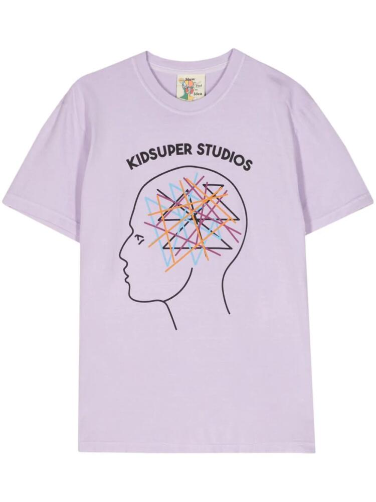 KidSuper graphic-print cotton T-shirt - Purple Cover