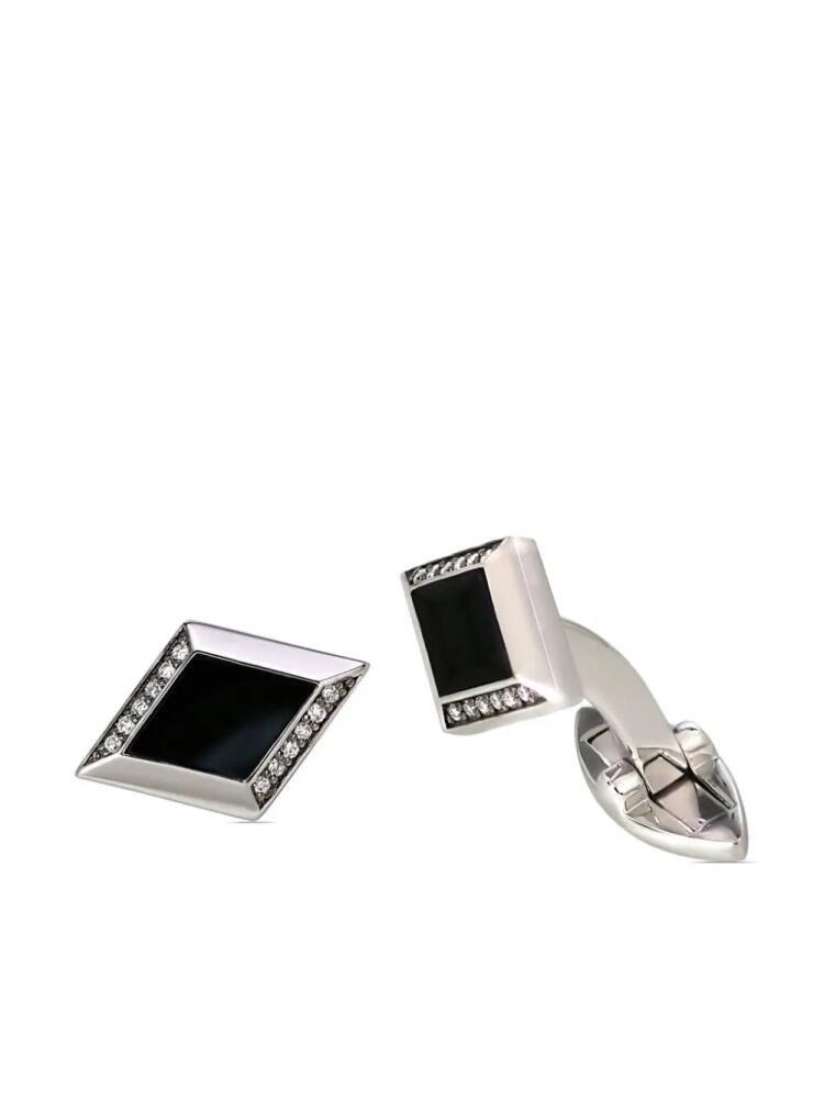 Lark & Berry Clarke diamond cufflinks - Silver Cover