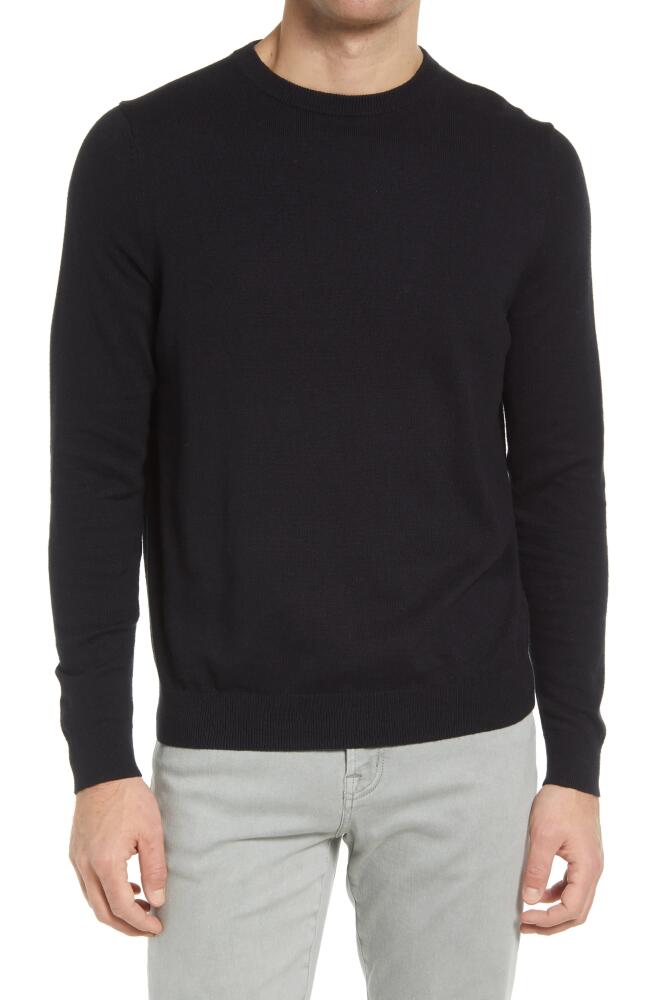 Nordstrom Cotton & Cashmere Crewneck Sweater in Black Caviar Cover