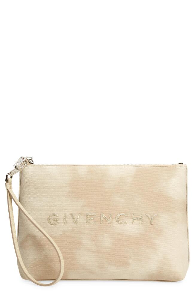 Givenchy Logo Canvas Travel Pouch in Dusty Gold Cover