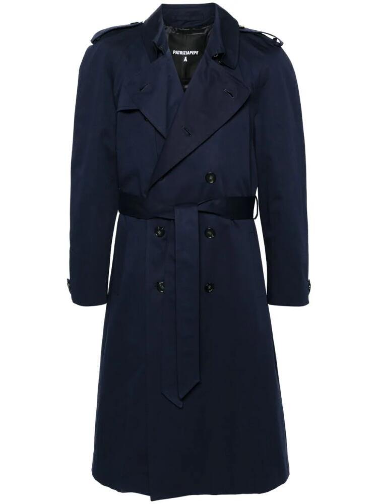 Patrizia Pepe double-breasted belted trench coat - Blue Cover