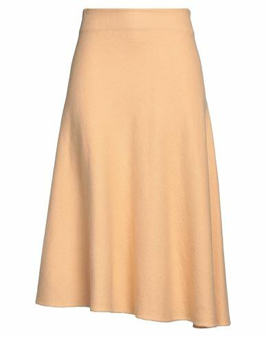 Jil Sander Woman Midi skirt Apricot Wool Cover