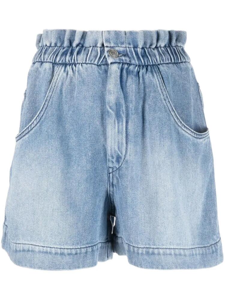 MARANT ÉTOILE gathered-wait denim shorts - Blue Cover