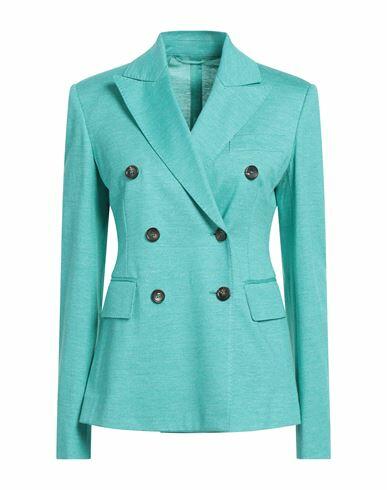 Max Mara Woman Blazer Turquoise Cotton, Linen Cover