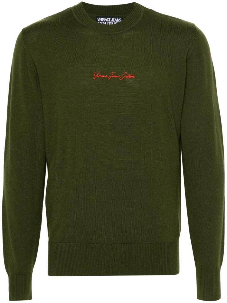 Versace Jeans Couture embroidered-logo wool jumper - Green Cover