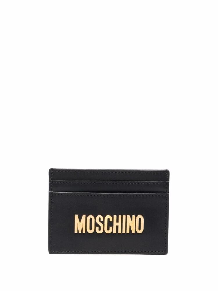 Moschino logo-plaque cardholder - Black Cover