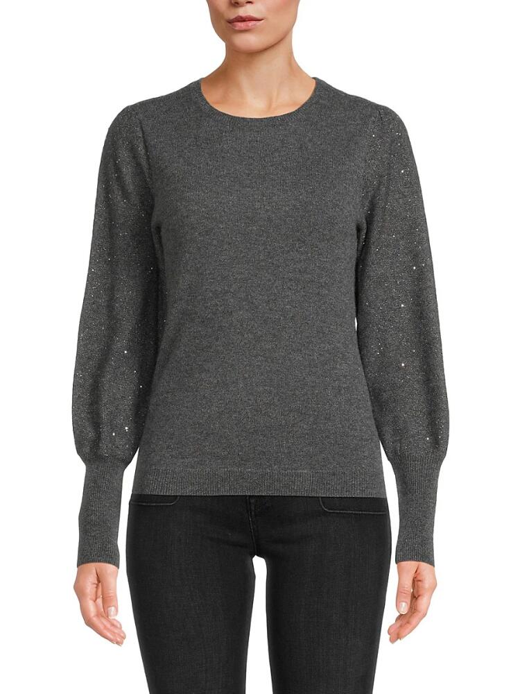 Sofia Cashmere Women's Bishop Sleeve Cashmere Blend Sweater - Charcoal Cover