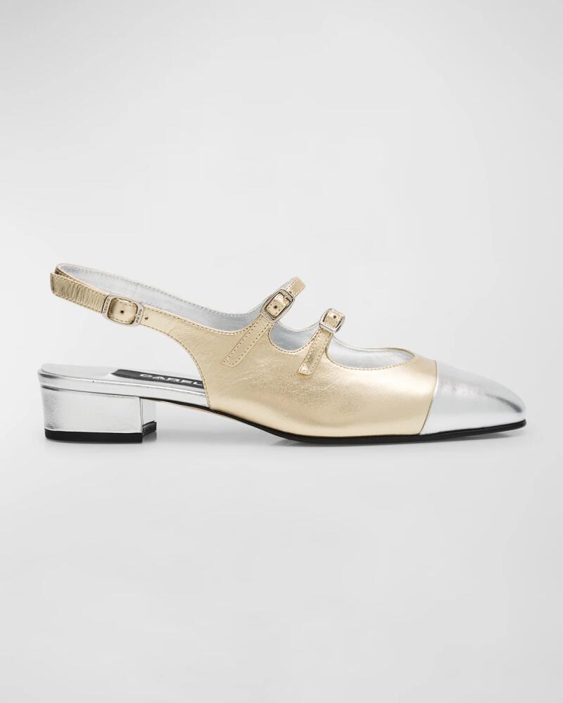 CAREL Abricot Mixed Metallic Leather Mary Jane Slingback Flats Cover